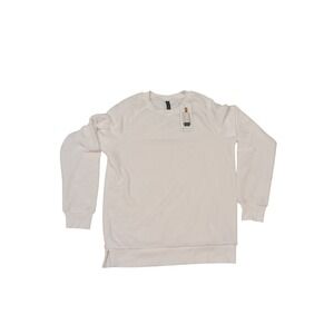 Gaiam Women's White Crewneck Pullover Sweatshirt Size‎ Small S Cozy Long Sleeve